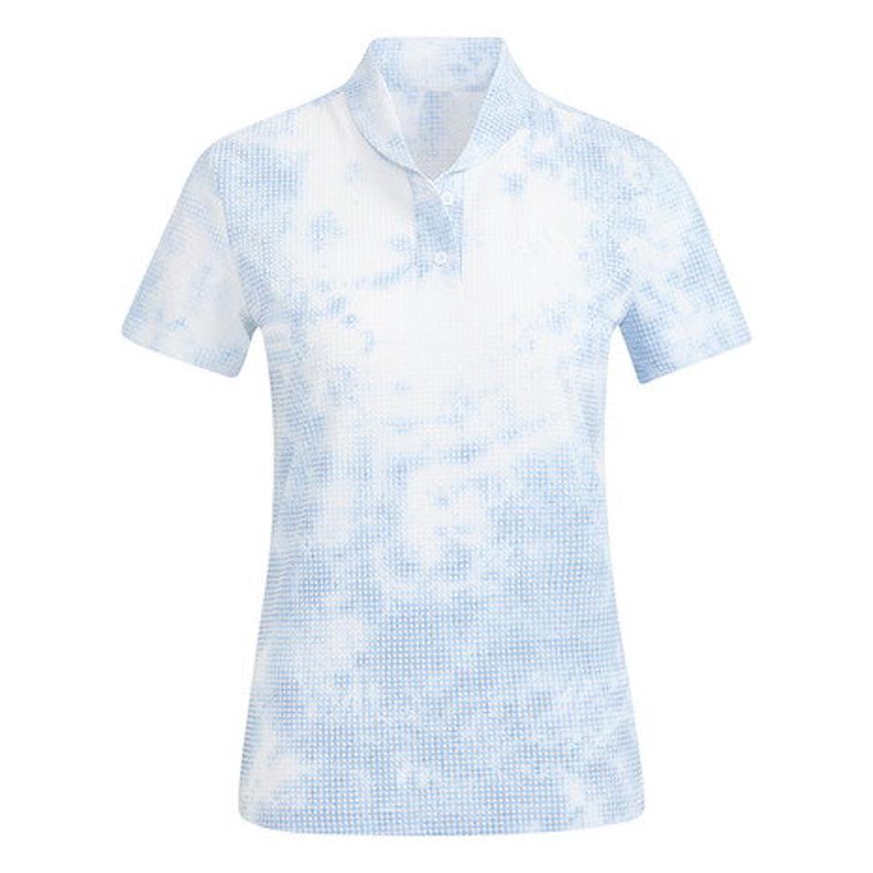 アディダス(adidas) ゴルフウェア ECO素材 PLAY GREEN スプレーダイ 半袖ショールカラーシャツ SE072-HA0184W/SKY (レディース)