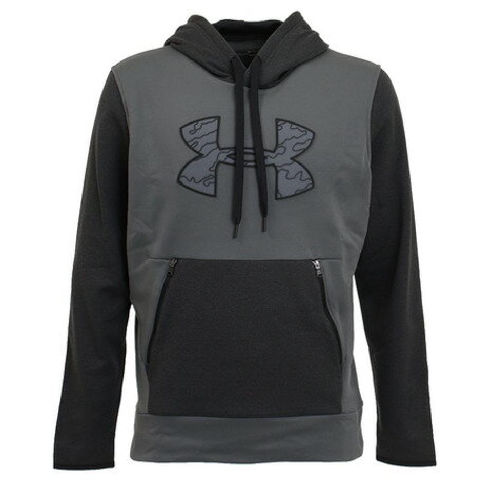 アンダーアーマー(UNDER ARMOUR) パーカー アーマーフリース Textured ビッグロゴフーディ 1360717 PCG/BLK AT オンライン価格 (メンズ)