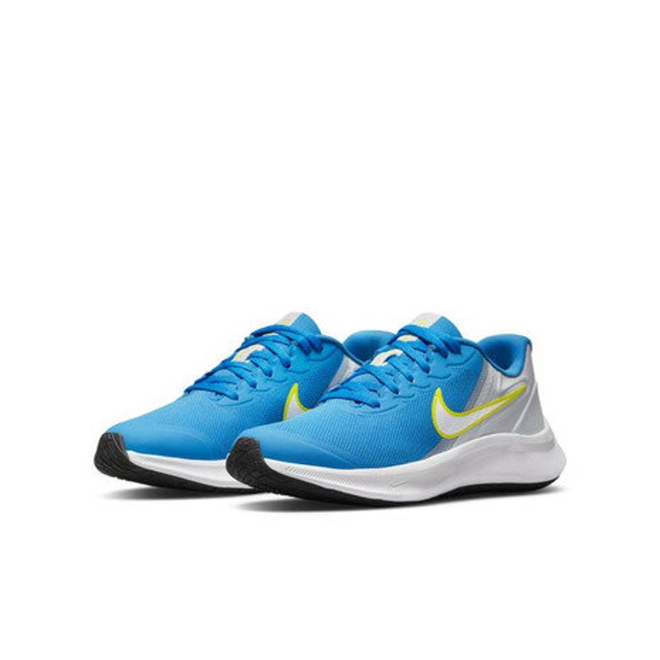 ナイキ（NIKE）（キッズ）スター ランナー 3 GS グレー ホワイト ブルー DA2776-009 ジュニア ランニングシューズ 子供靴 スポーツスニーカー 運動 マラソン