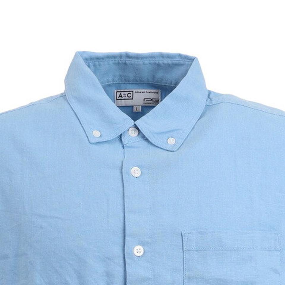 パフォーマンスギア(PG)(メンズ)リネンミックスシャツ 871PA1CG6315SAX