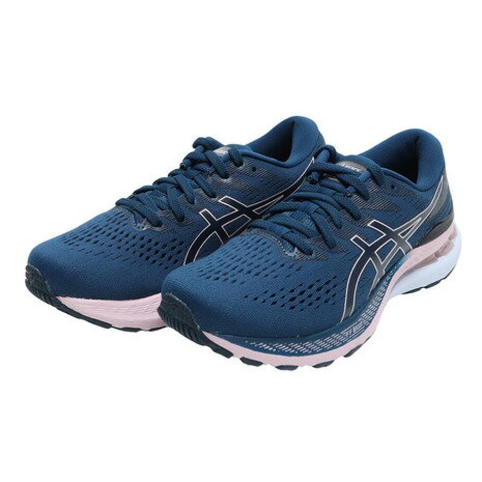 アシックス（ASICS）（レディース） ゲルカヤノ GEL-KAYANO 28 ブルー ブラック 1012B046 ワイド 幅広 ランニングシューズ ジョギングシューズ トレーニング