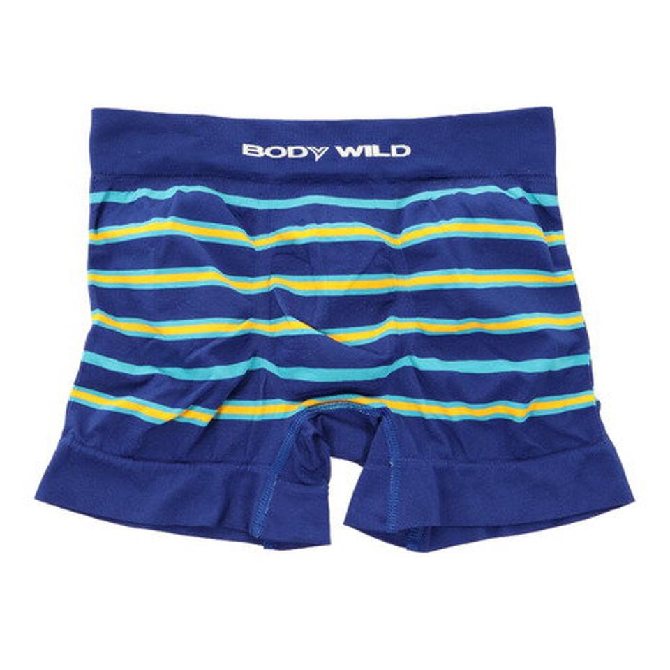 ボディワイルド（BODY WILD） ボクサーパンツ 前閉じ 立体成型 ボーダー BWS958J BLU （メンズ）