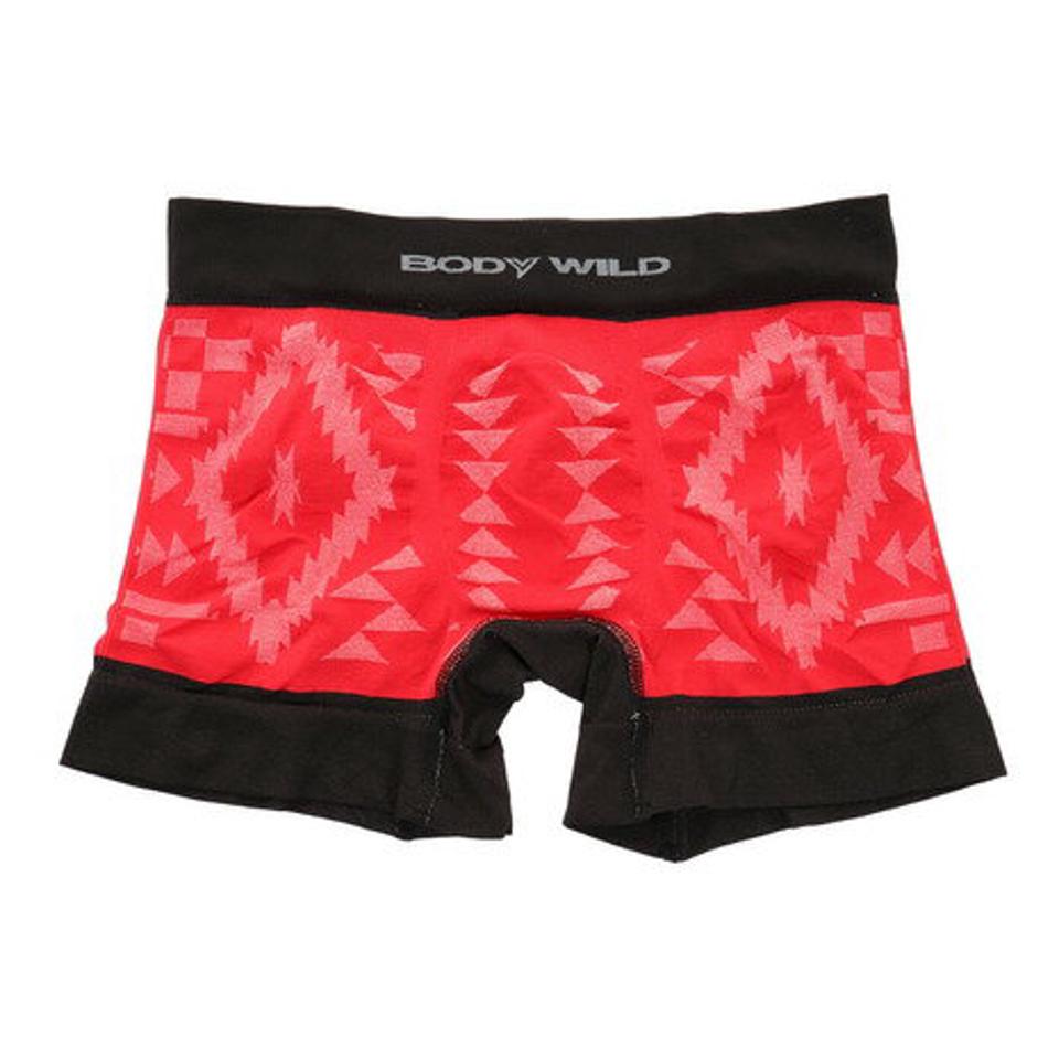 ボディワイルド(BODY WILD) ボクサーパンツ 前閉じ 立体成型 ラテン柄 BWS956J RED (メンズ)
