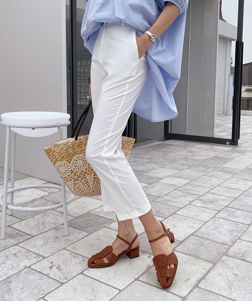 9分丈スラックス・全4色・t72279 レディース 【pt】スラックス パンツ ロング丈 9分丈 九分丈 単色 むじ シンプル ベーシック ハイウエスト ベルトループ テーパード 春 夏 オフィスカジュアル 大人っぽ きれいめ 韓国ファッション ハイホリHIHOLLI