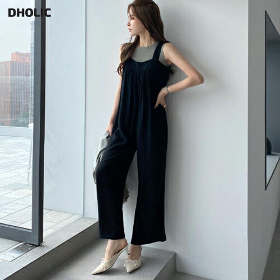 ベルト付リネン混ノースリオールインワン・全3色・t72275 レディース 【pt】オールインワン パンツ ロング丈 ノースリーブ 単色 無地 シンプル ベーシック リネン混 ワイド ストレート 春 夏 カジュアル 韓国ファッション ハイホリHIHOLLI