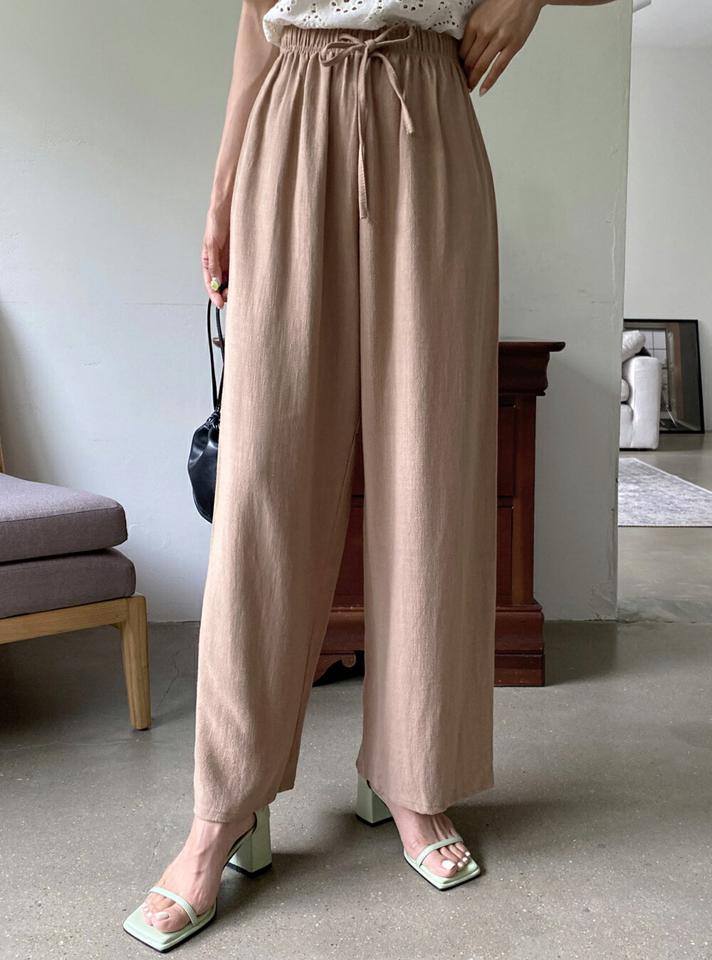 【スーパーセール特価】リネン混ワイドパンツ・全4色・t01223 レディース 【pt】パンツ ズボン ロングパンツ ワイドパンツ リネン 単色 無地 シンプル ベーシック カジュアル 大人 ウエストゴム ハイウエスト ストレート フルレングス 春 夏 韓国ファッション ボトムス