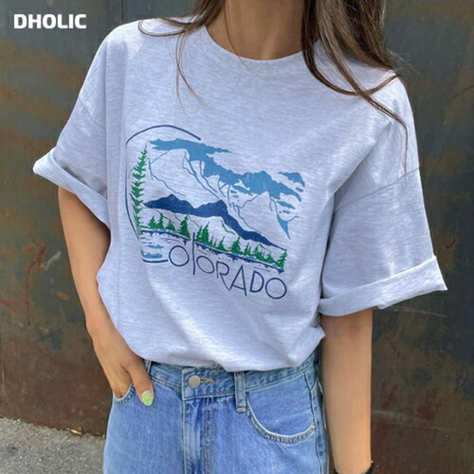プリントルーズTシャツ・全3色・b00833 レディース 【tops】トップス Tシャツ 半袖 ハーフスリーブ ロゴ レタリング プリント カジュアル ラフ ラウンドネック ルーズ ゆったり 大人 コットン 綿 春 夏 韓国ファッション