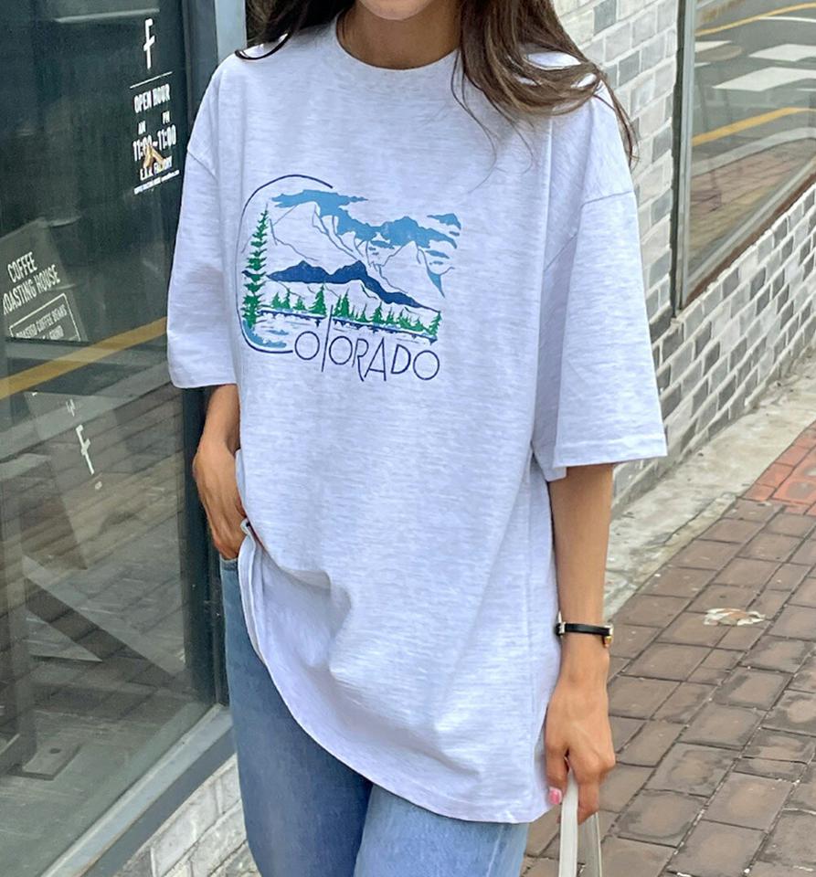 プリントルーズTシャツ・全3色・b00833 レディース 【tops】トップス Tシャツ 半袖 ハーフスリーブ ロゴ レタリング プリント カジュアル ラフ ラウンドネック ルーズ ゆったり 大人 コットン 綿 春 夏 韓国ファッション