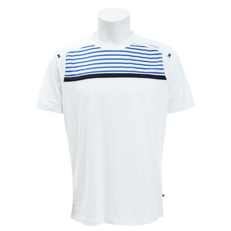 パシフィック(PACIFIC) テニス ドライプラス CAゲームシャツボーダー PT19SM403 WHT (メンズ)
