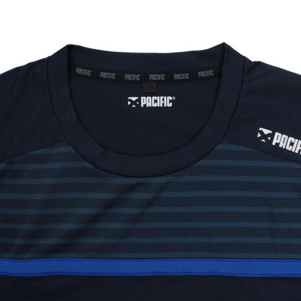 パシフィック(PACIFIC) テニス ドライプラス CAゲームシャツボーダー PT19SM403 NVY (メンズ)