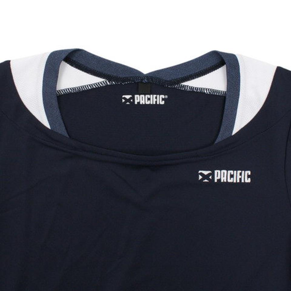 パシフィック(PACIFIC) テニス ドライプラス CAゲームシャツボーダー PT19SW413 NVY (レディース)