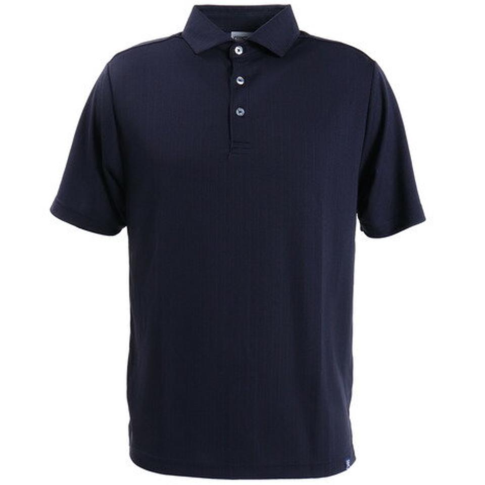 パフォーマンスギア(PG) ゴルフウエア メンズ ストライプジャガードポロシャツ PGLS-2001 NVY (メンズ)