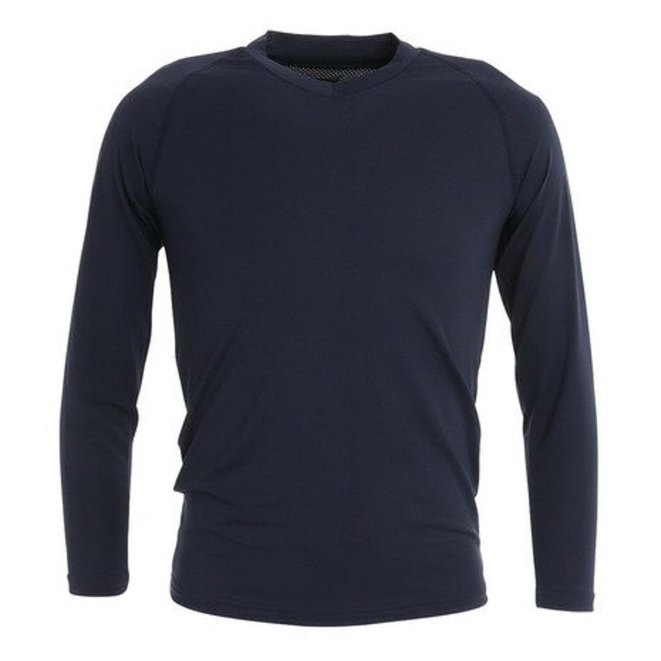 アズ(as)(メンズ)長袖Vネックシャツ 9277-32 NVY