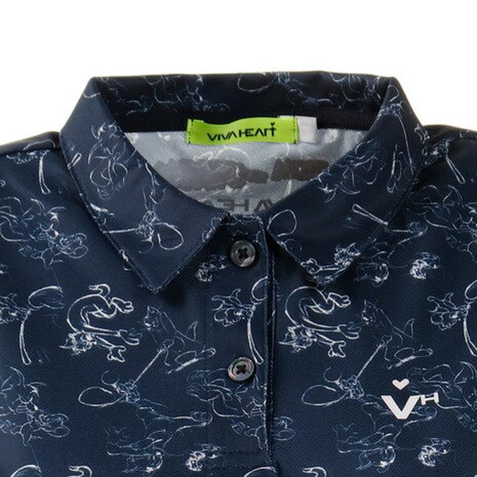 ビバハート(VIVA HEART) ゴルフウエア ポロシャツ レディース TOM&JERRYコラボ 総柄プリントポロシャツ 015-22442-098 (レディース)