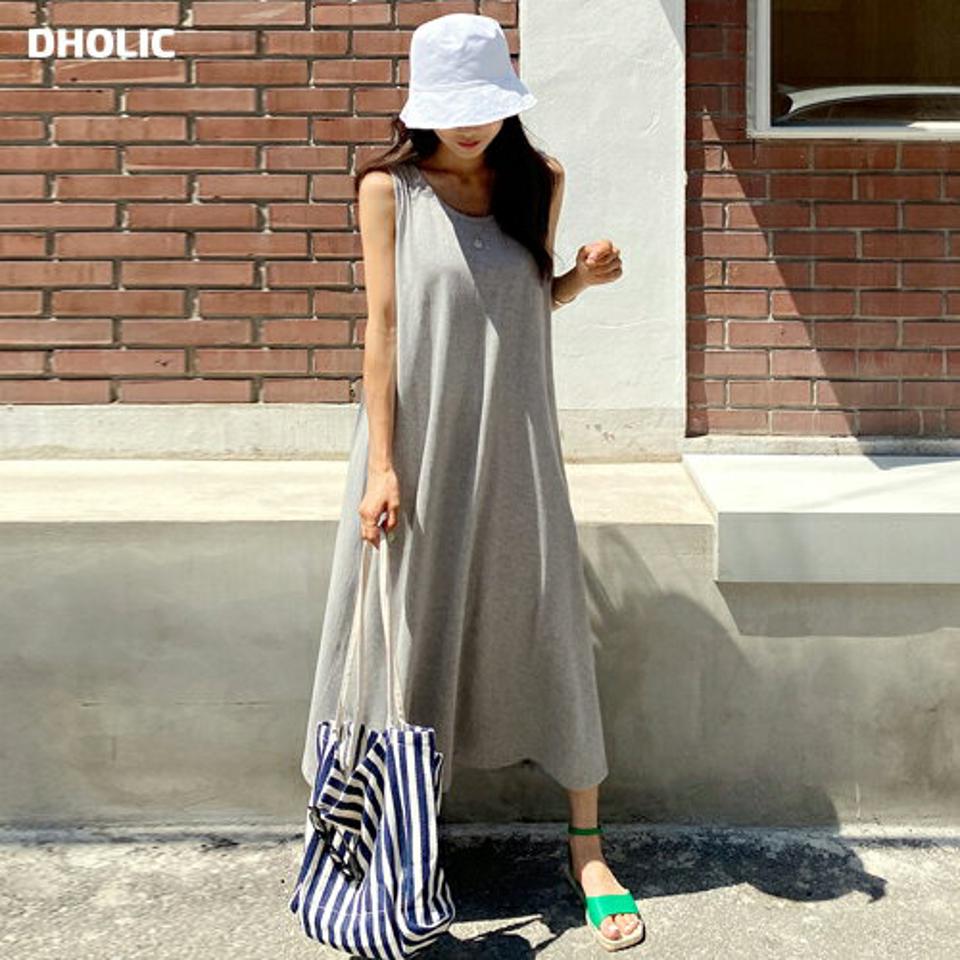 ノースリフレアワンピース・全3色・t67854 レディース 【ops】ワンピース ロング丈 ロングワンピース スリーブレス ノースリーブ フレア 単色 無地 シンプル ワンマイルウェア ラフ カジュアル ベーシック ゆったり リゾート 夏 韓国ファッション