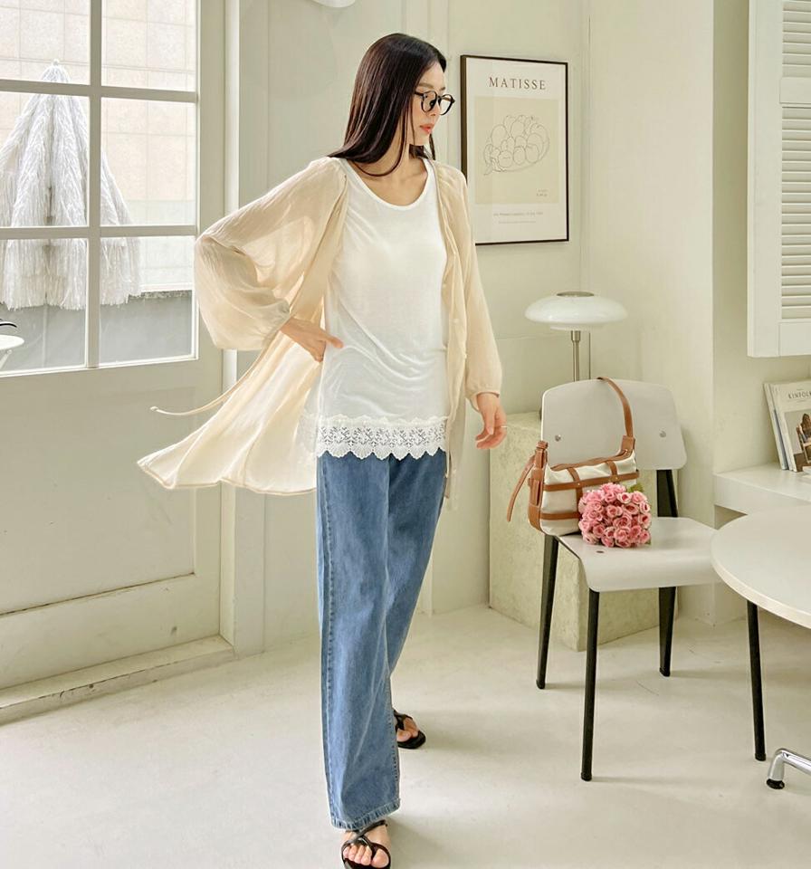 2WAYリボンギャザーロングブラウス・全3色・t00381 レディース 【bl】ブラウス トップス 2WAY ロング丈 長袖 りぼん ギャザー シアー シースルー お腹カバー 体型カバー パフ袖 パフスリーブ 春 夏 フェミニン 白 韓国ファッション ハイホリHIHOLLI