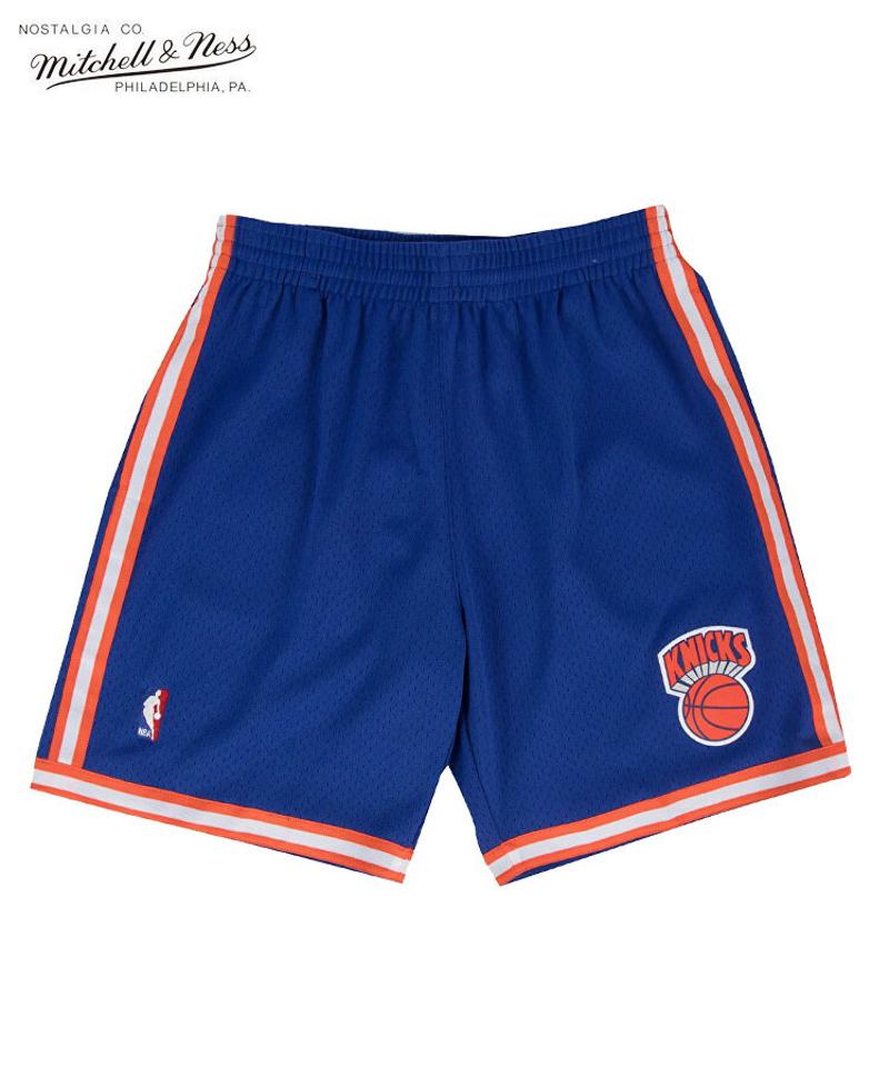 Mitchell＆Ness ミッチェルアンドネス メンズ パンツ Swingman Shorts New York Knicks Road Road 1991-92 ロイヤル SMSHGS18241-NYKROYA91 ボトムス ハーフパンツ 送料無料