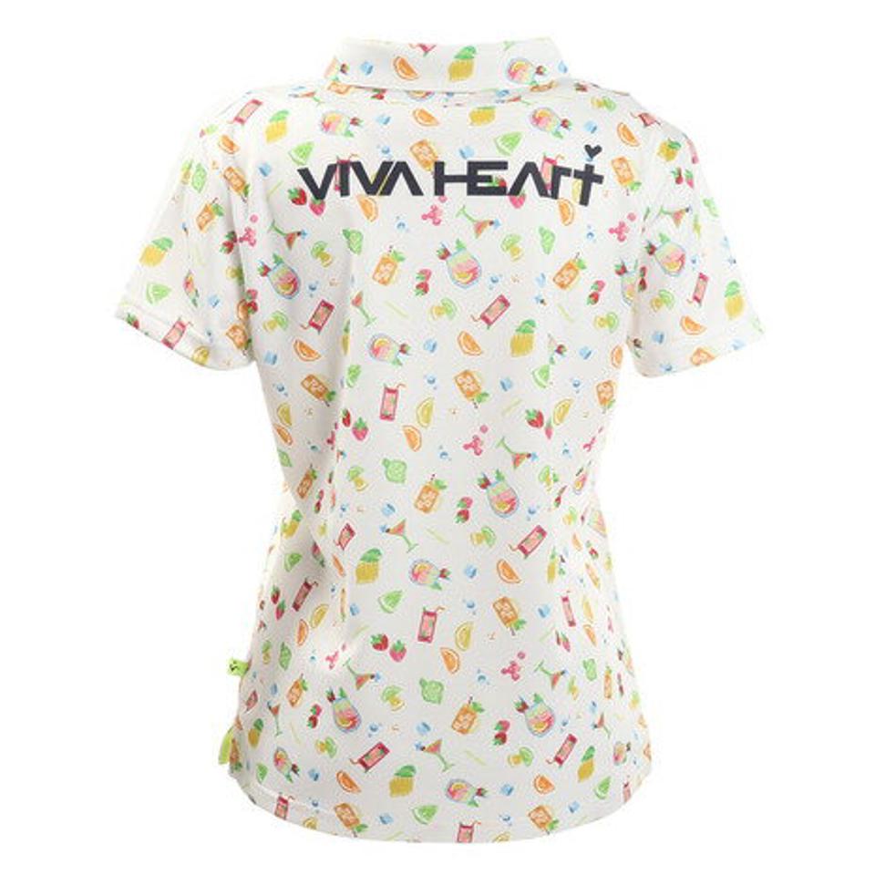 ビバハート(VIVA HEART) ゴルフウェア UVカット Doodle-プリントカノコ 半袖シャツ 012-24444-005 (レディース)