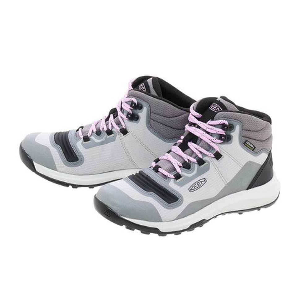 キーン（KEEN）（レディース）トレッキングシューズ ハイカット テンポ フレックス ミッド ウォータープルーフ 1024847 グレー 防水 透湿