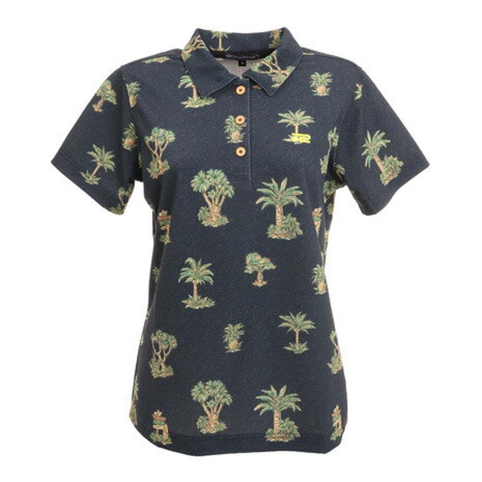 ROSASEN ゴルフウェア 吸水速乾 ドライステータスプリント半袖ポロシャツ 045-24445-018 (レディース)