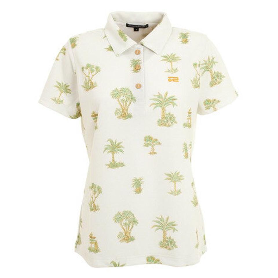 ROSASEN(レディース)ゴルフウェア 吸水 速乾 ドライステータス プリント半袖ポロシャツ 045-24445-005 プロ着用モデル