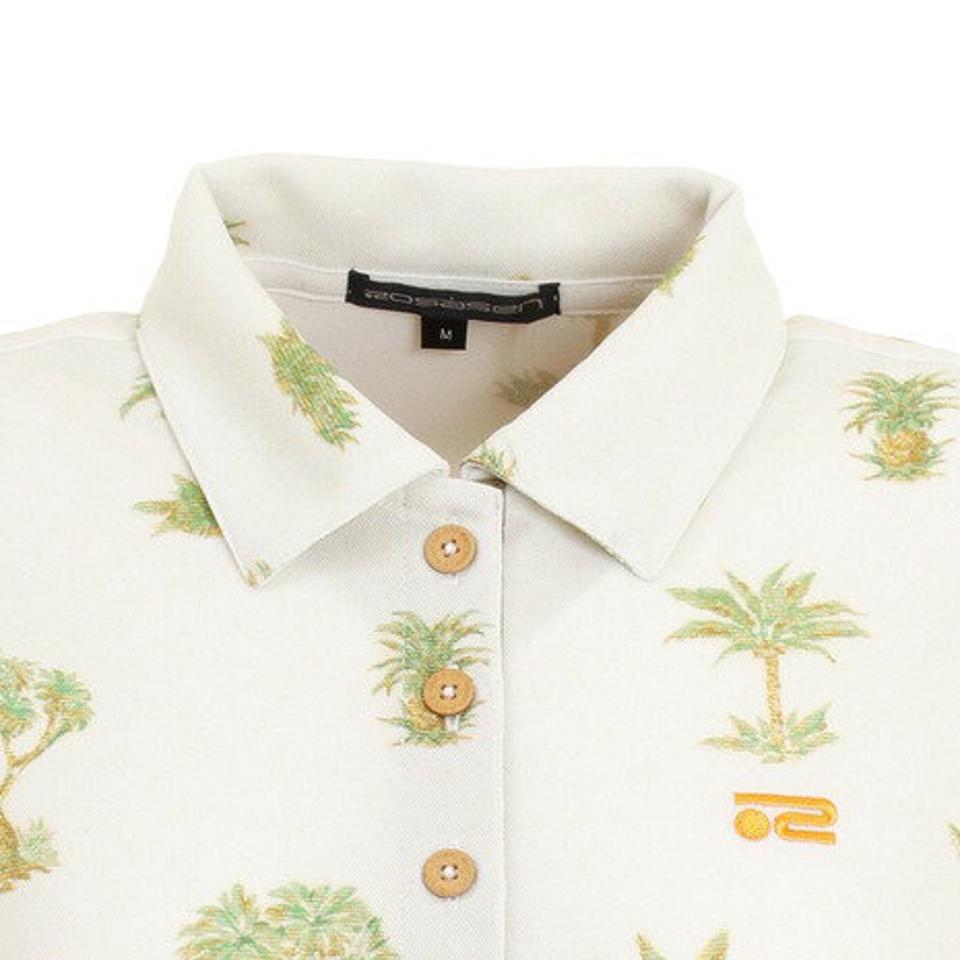 ROSASEN(レディース)ゴルフウェア 吸水 速乾 ドライステータス プリント半袖ポロシャツ 045-24445-005 プロ着用モデル