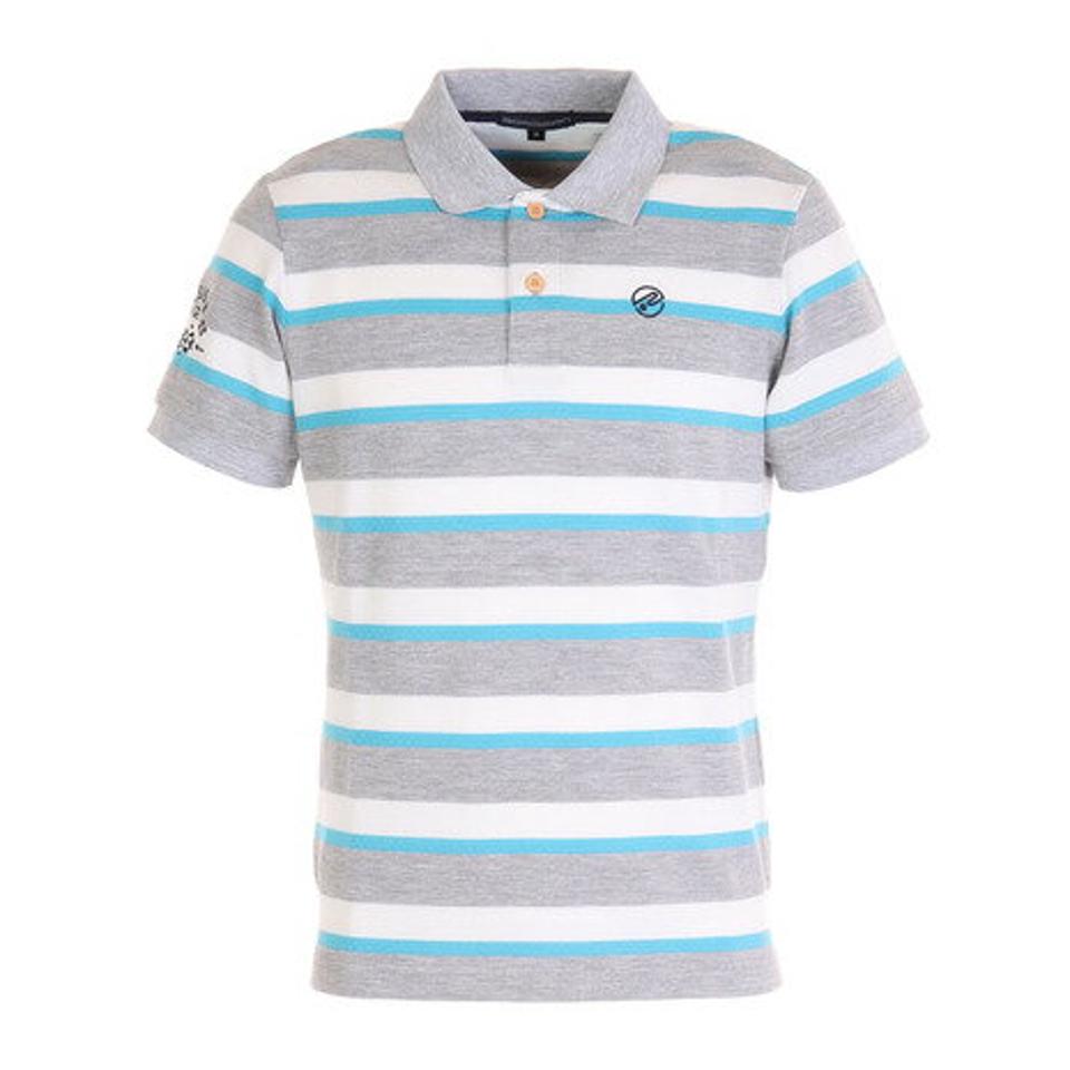 ROSASEN ゴルフウェア 編み替えボーダー半袖ポロシャツ 044-24245-013 (メンズ)