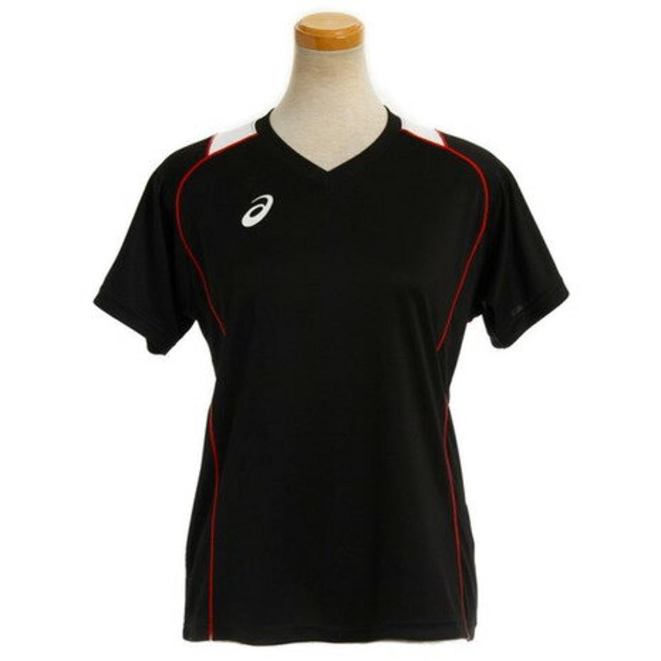 アシックス(ASICS)(レディース)傷汚れ可能性ありの為大奉仕 バレーボールウェア 半袖 プラクティスシャツ XW6418.9024