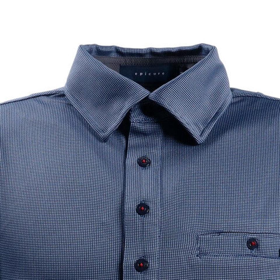 エピキュール(epicure)(メンズ)ゴルフウエア 吸水 速乾 UV メンズ ミニチェックジャガードポロシャツ 151-22210-098