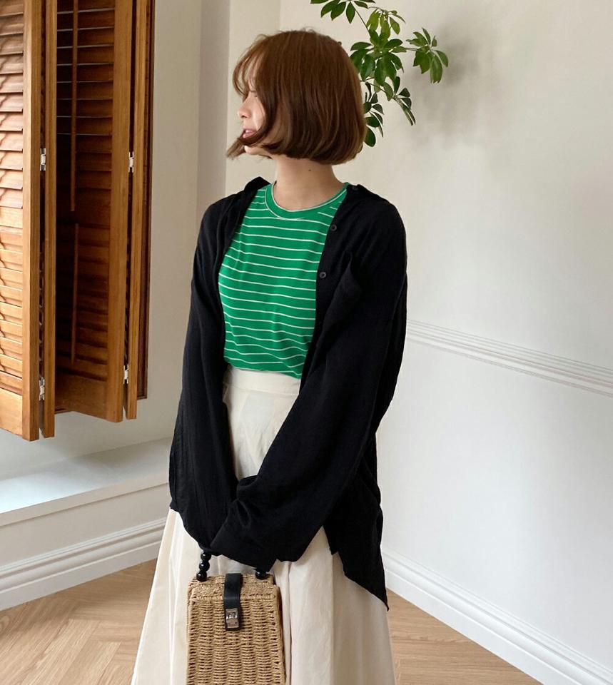 2WAYリンクルカラーシャツ・全3色・b01252 レディース 【bl】トップス シャツ 長袖 ゆったり ルーズ オーバーサイズ リンクル 単色 無地 シンプル カジュル ベーシック ラフ アンバランス 透け感 シアー シースルー 大人 春 夏 秋 韓国ファッション