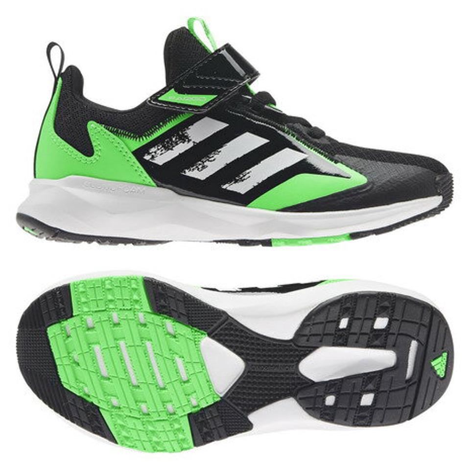 アディダス（adidas）（キッズ）ジュニアランニングシューズ Fai2Go EL K GZ0214 ブラック グリーン スニーカー