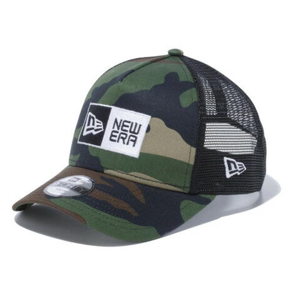 ニューエラ（NEW ERA）（キッズ）帽子 キッズ 9FORTY A-Frame トラッカー ボックスロゴ ウッドランドカモ キャップ 12654202 日よけ
