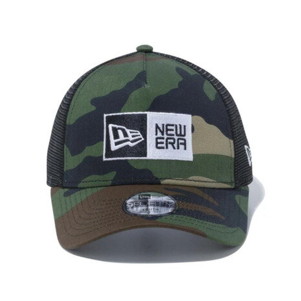 ニューエラ（NEW ERA）（キッズ）帽子 キッズ 9FORTY A-Frame トラッカー ボックスロゴ ウッドランドカモ キャップ 12654202 日よけ
