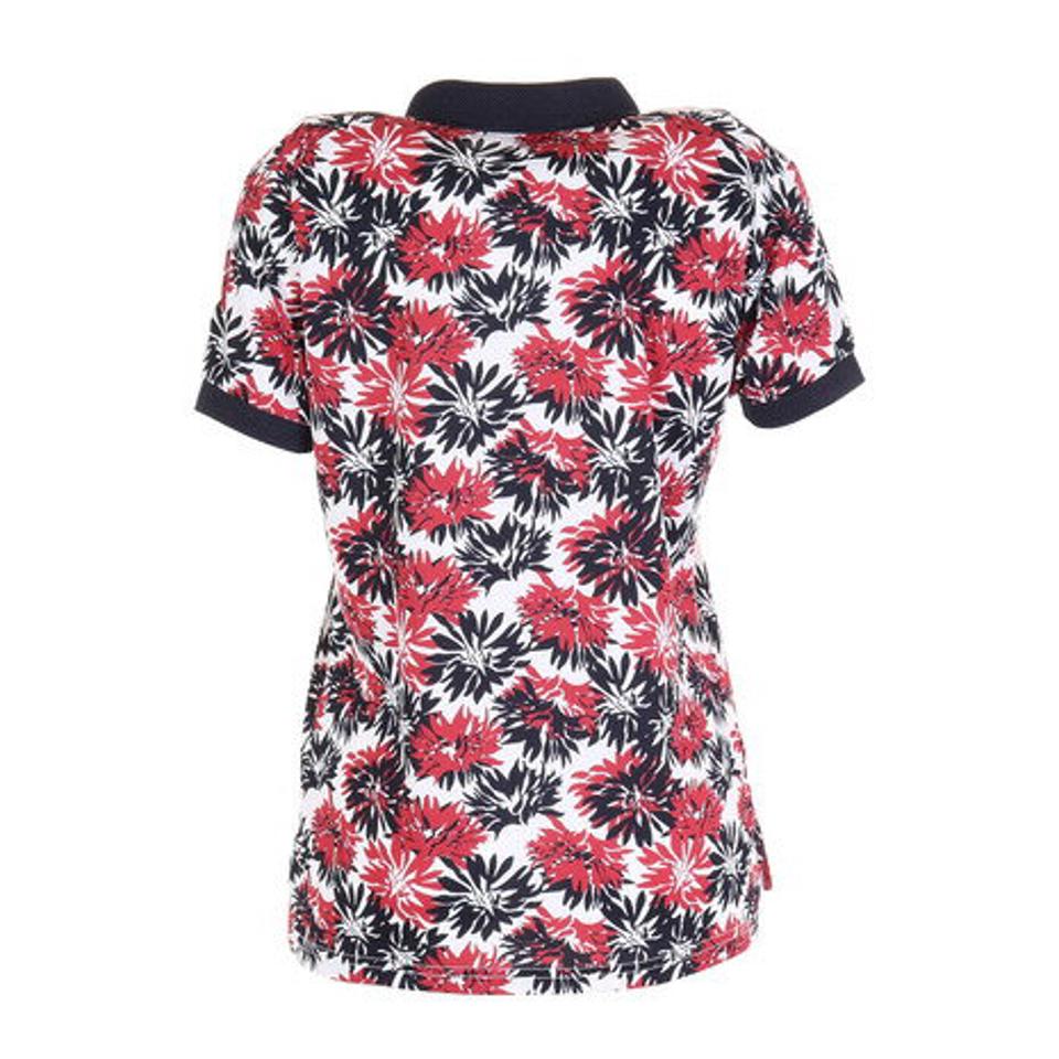 クランク(CLUNK)(レディース)ゴルフウェア 軽量花柄ポロシャツ CL5KUG09 RED
