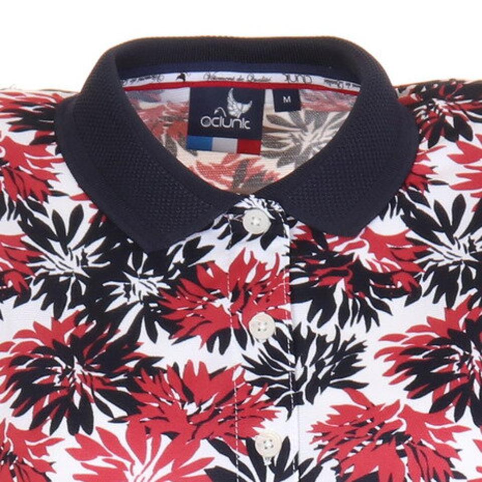 クランク(CLUNK)(レディース)ゴルフウェア 軽量花柄ポロシャツ CL5KUG09 RED