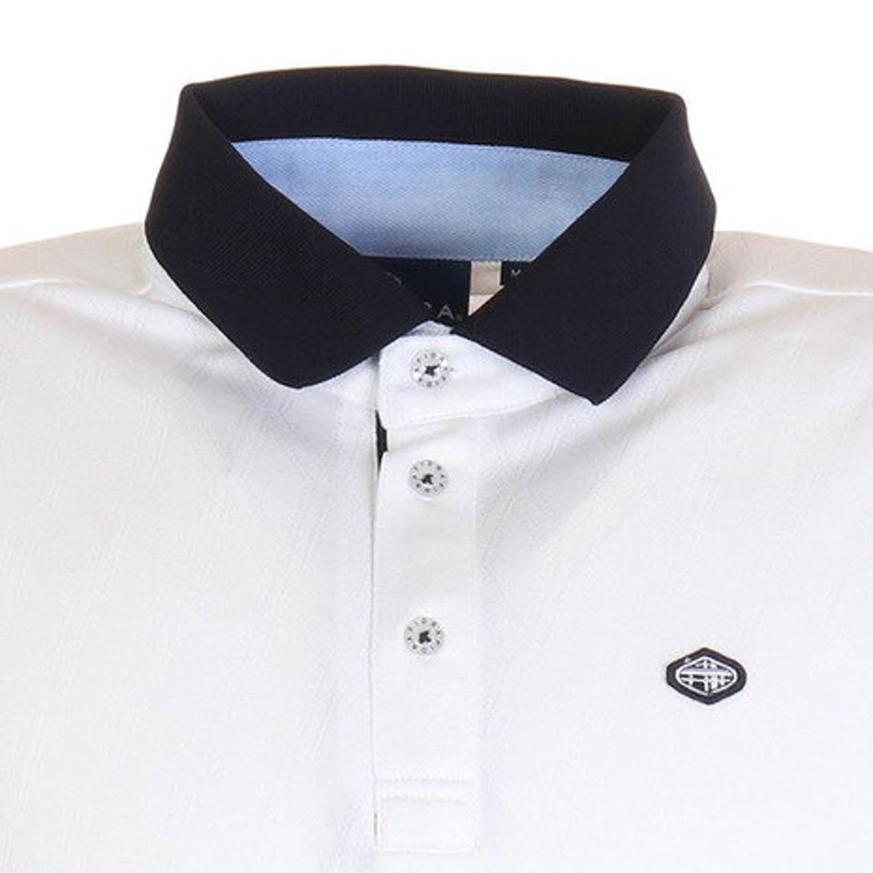 フィドラ(FIDRA)(メンズ)ゴルフウェア 半袖 吸水 速乾 ジャカード ポロシャツ FD5KTG21 WHT