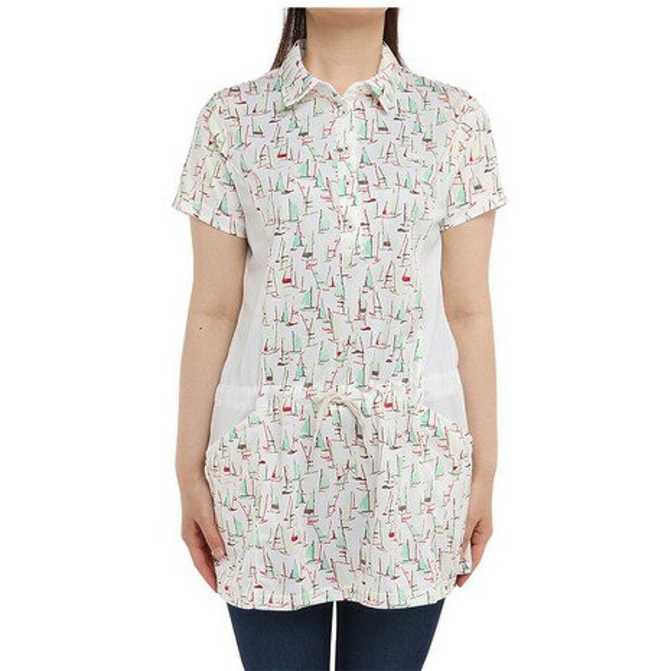 エピキュール(epicure)(レディース)ゴルフウェア 半袖 吸水 速乾 ヨットハーバープリントチュニックシャツ 152-24442-004