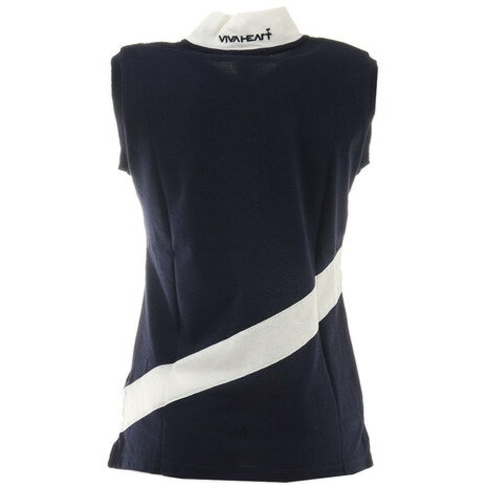 ビバハート(VIVA HEART)(レディース)ゴルフウェア 天竺ノースリーブシャツ 012-22571-098VMI