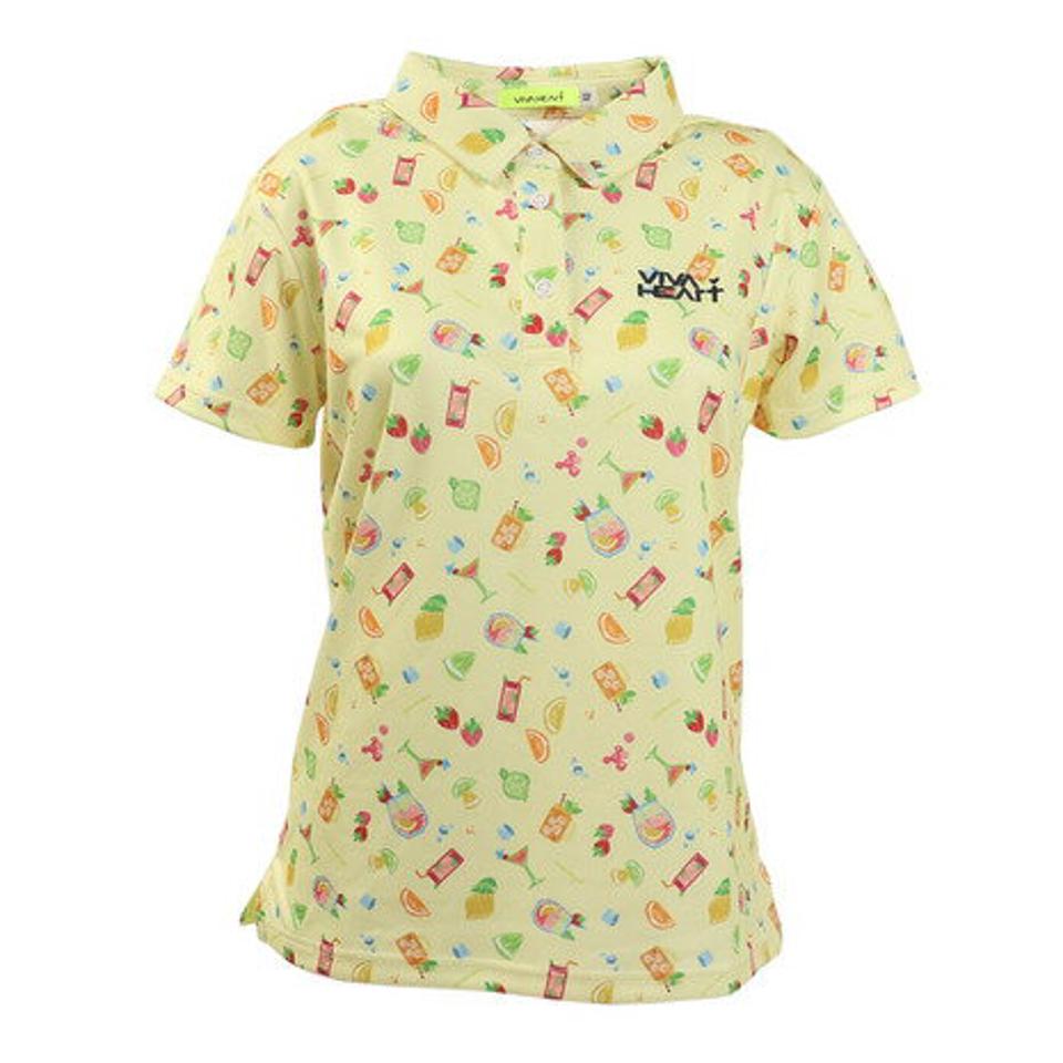 ビバハート(VIVA HEART) ゴルフウェア UVカット Doodle-プリントカノコ 半袖シャツ 012-24444-031 (レディース)