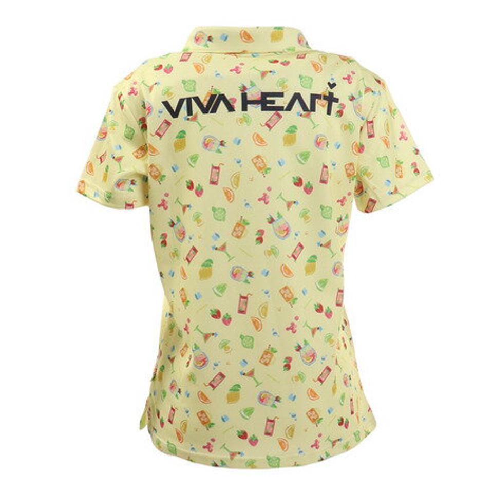 ビバハート(VIVA HEART) ゴルフウェア UVカット Doodle-プリントカノコ 半袖シャツ 012-24444-031 (レディース)