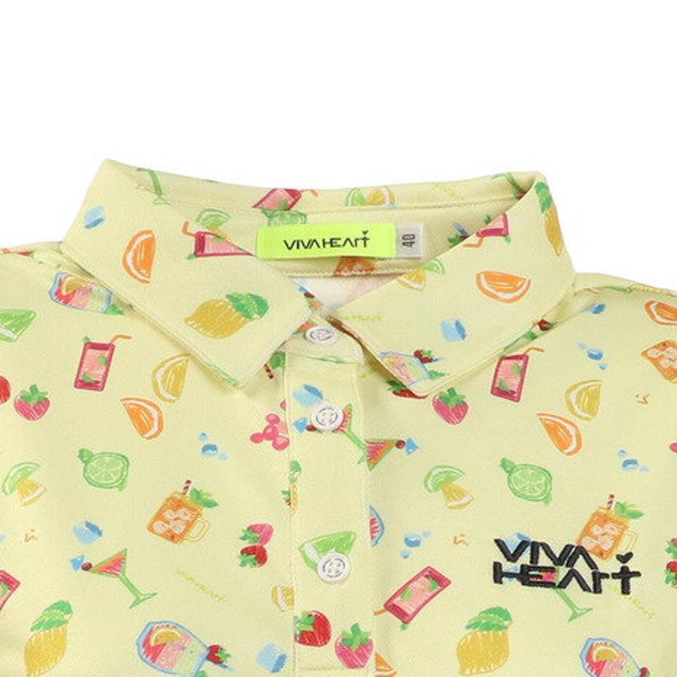 ビバハート(VIVA HEART) ゴルフウェア UVカット Doodle-プリントカノコ 半袖シャツ 012-24444-031 (レディース)