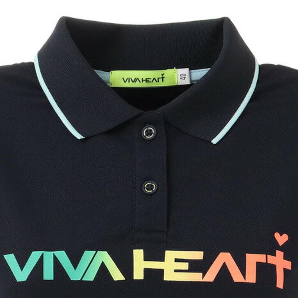 ビバハート(VIVA HEART) ゴルフウェア UVカット ロゴカノコ 半袖ポロシャツ 012-24340-098 (レディース)
