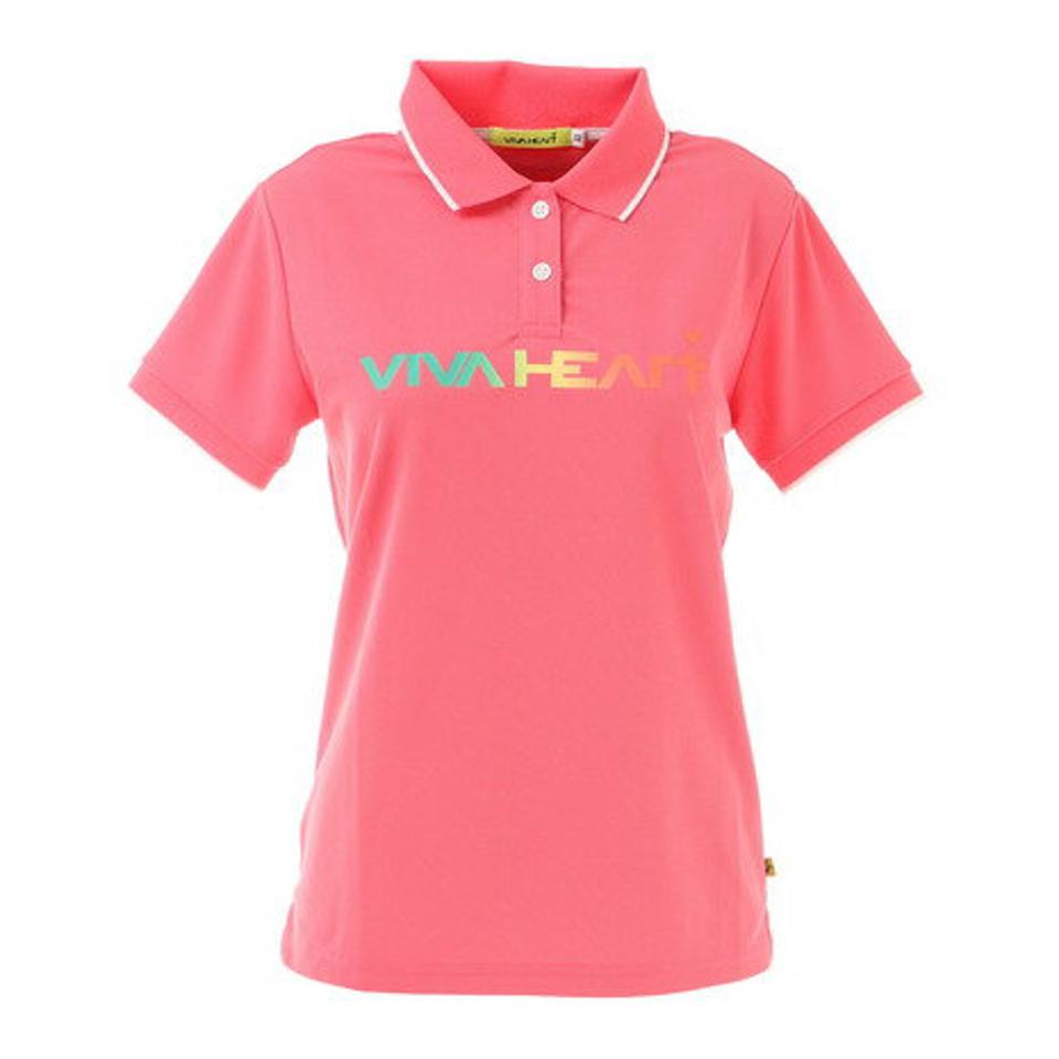 ビバハート(VIVA HEART) ゴルフウェア UVカット ロゴカノコ 半袖ポロシャツ 012-24340-073 (レディース)