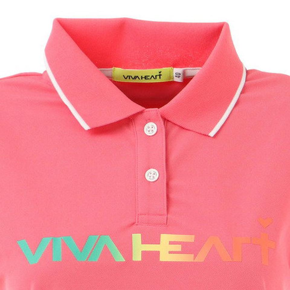 ビバハート(VIVA HEART) ゴルフウェア UVカット ロゴカノコ 半袖ポロシャツ 012-24340-073 (レディース)