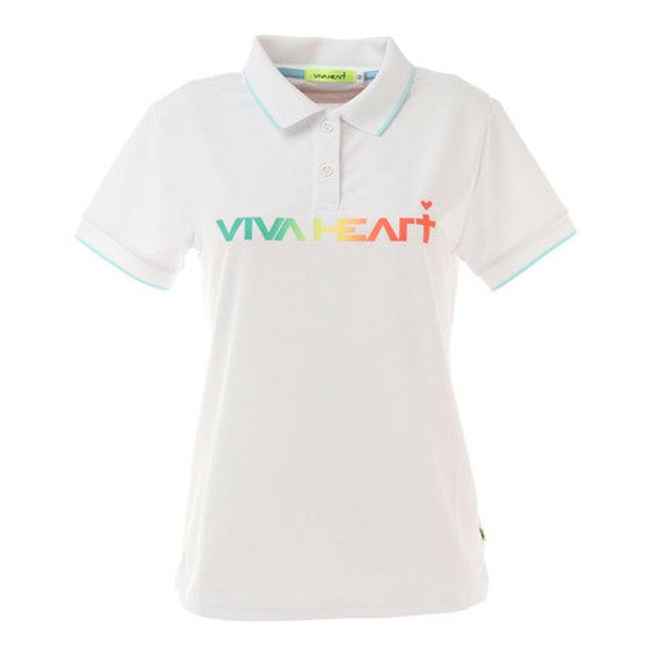 ビバハート(VIVA HEART) ゴルフウェア UVカット ロゴカノコ 半袖ポロシャツ 012-24340-005 (レディース)