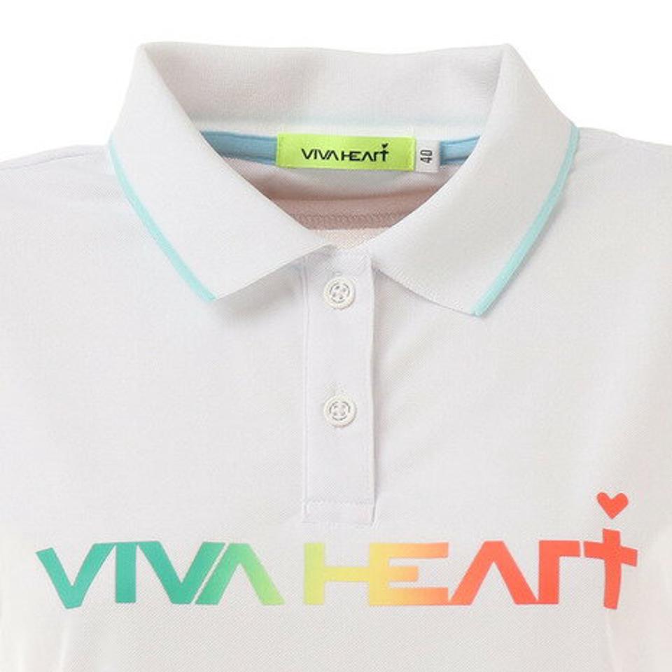 ビバハート(VIVA HEART) ゴルフウェア UVカット ロゴカノコ 半袖ポロシャツ 012-24340-005 (レディース)