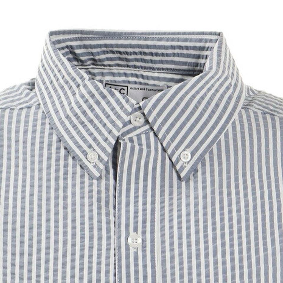 パフォーマンスギア(PG) シアサッカー 半袖シャツ 871PA1SD6316WHxNV (メンズ)