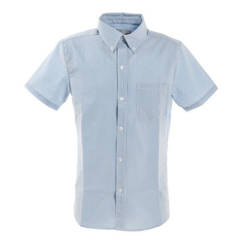 パフォーマンスギア(PG)(メンズ)シアサッカー 半袖シャツ 871PA1SD6316BLxWH