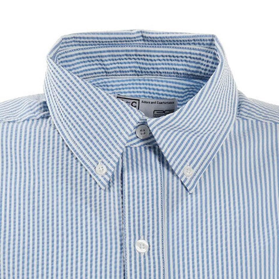 パフォーマンスギア(PG)(メンズ)シアサッカー 半袖シャツ 871PA1SD6316BLxWH