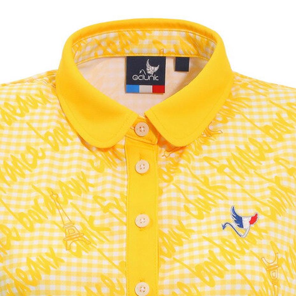 クランク(CLUNK)(レディース)ゴルフウェア ギンガムチェックポロシャツ CL5HUG05 YEL